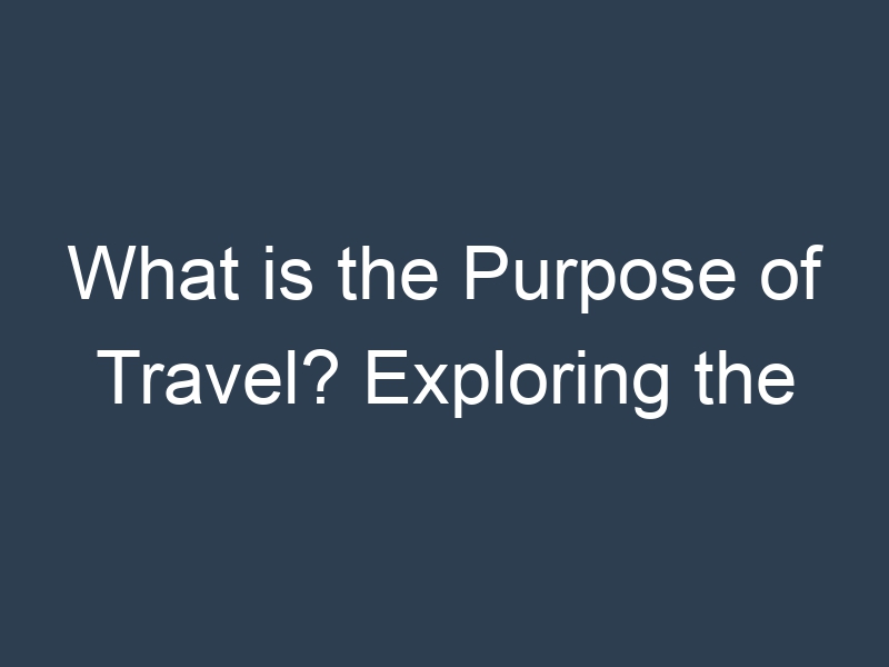 purpose of the trip